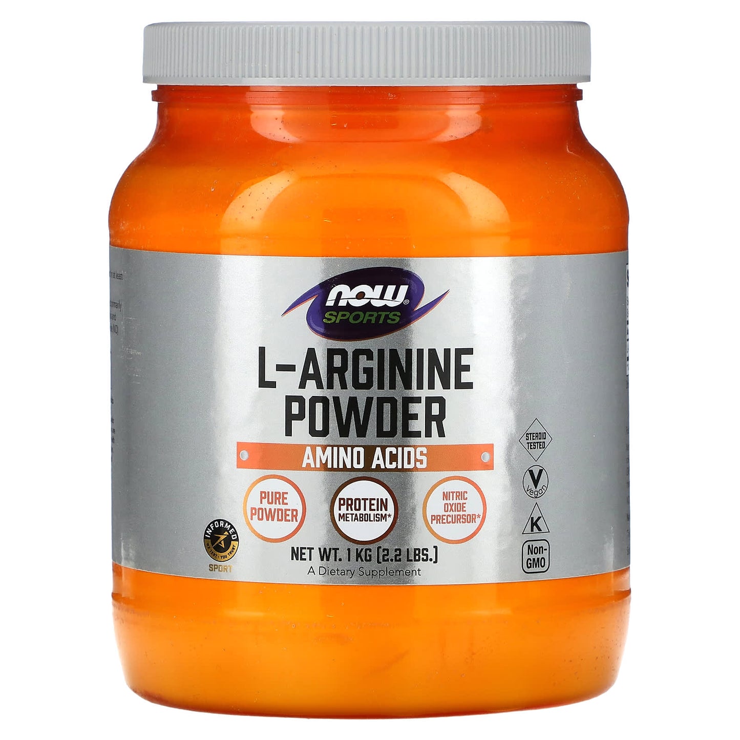NOW Foods, Sports, L-Arginine Powder, 2.2 lbs (1 kg) - Image 1
