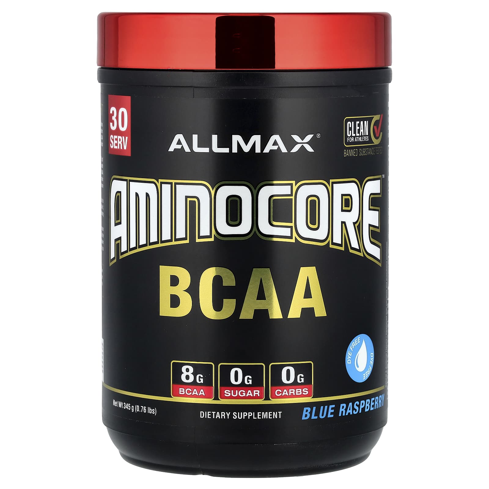 ALLMAX Aminocore BCAA Supplement - Blue Raspberry, 0.76 lbs (345 g) - Image 1