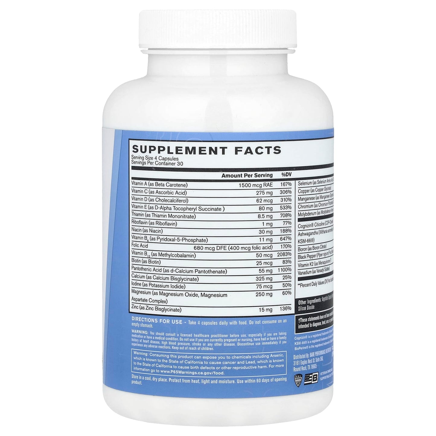 BPN Strong Multi-Vitamin, NSF Certified Sport, 120 Capsules - Image 2