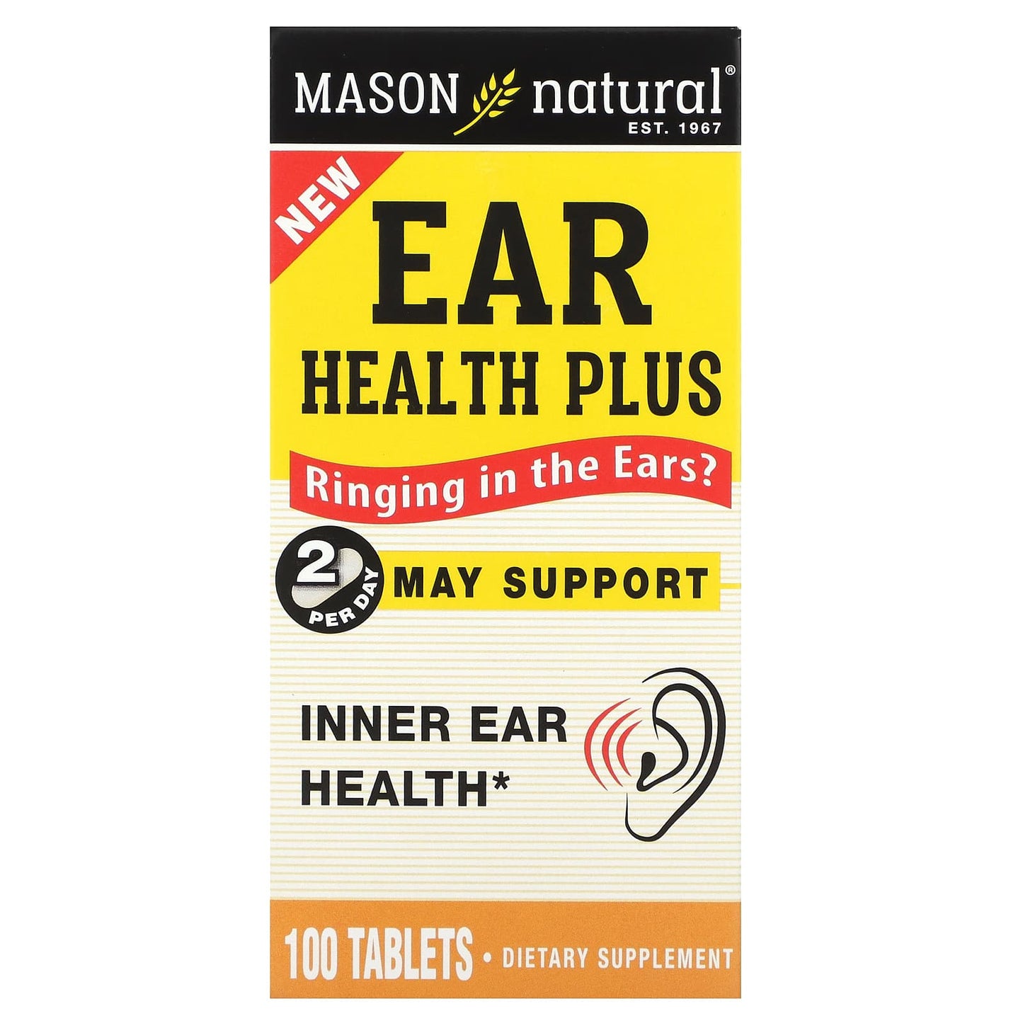 Mason Natural, Ear Health Plus, 100 Tablets - Image 1