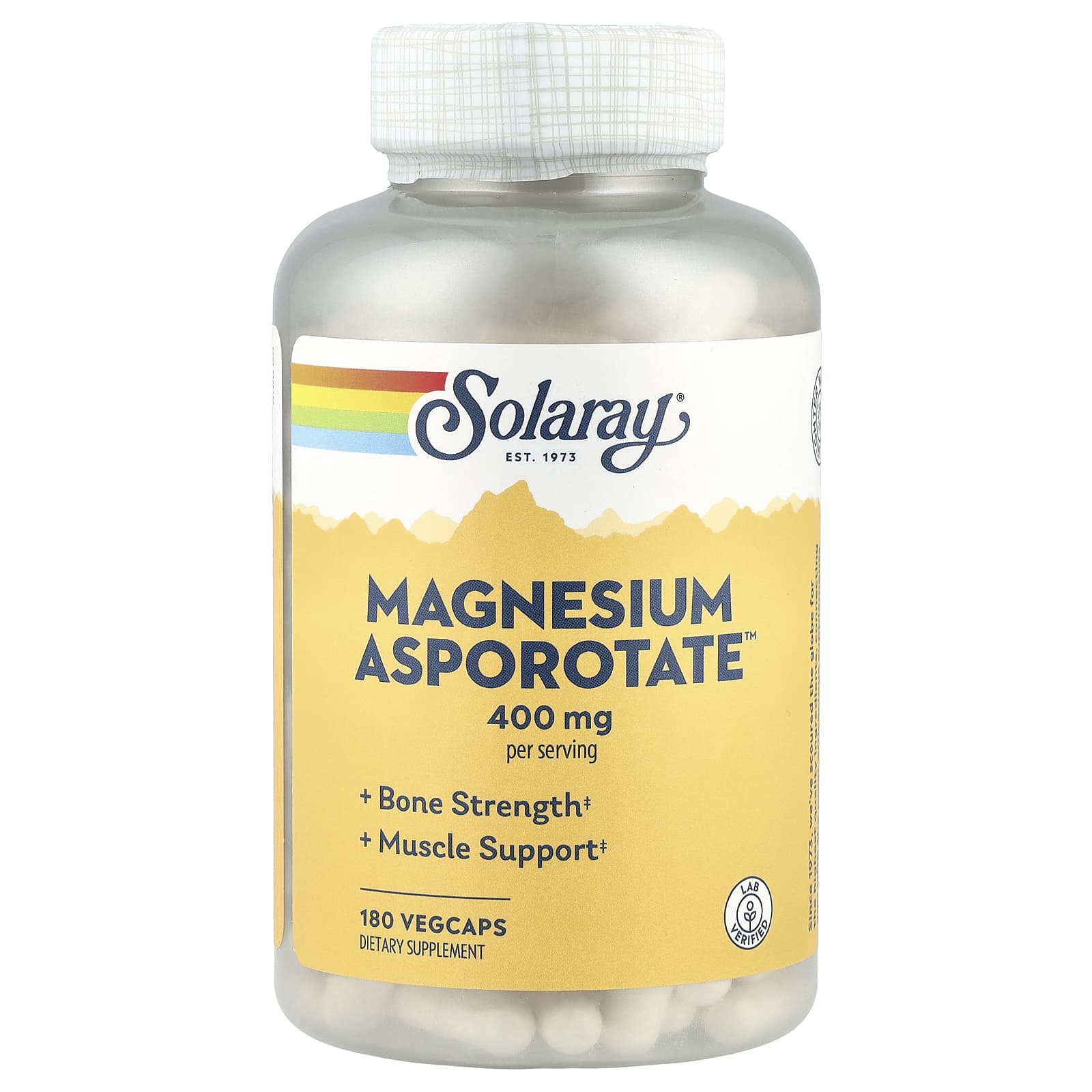 Solaray, Magnesium Asporotate™, 180 VegCaps (200 mg per Capsule) - Image 1