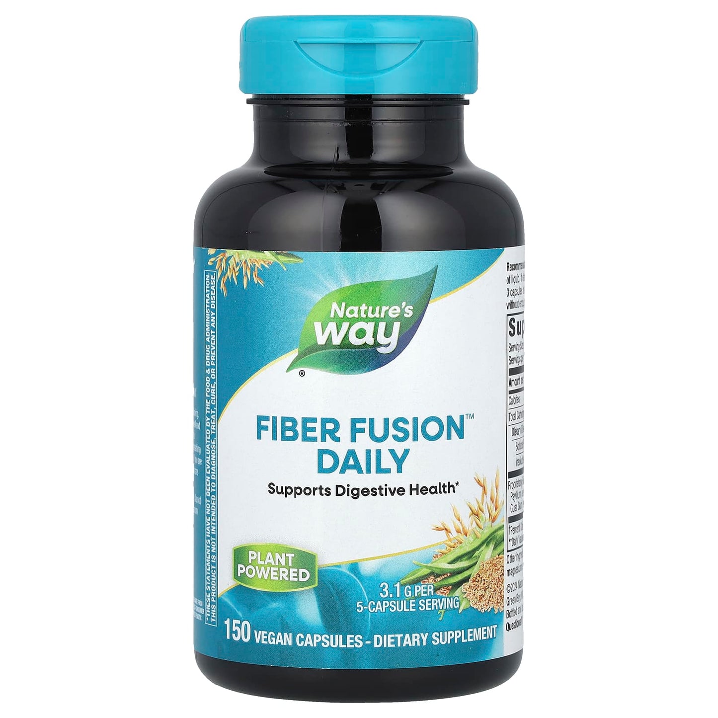 Nature's Way, Fiber Fusion™ Daily, 3.1 g, 150 Vegan Capsules (0.62 g Per Capsule) - Image 1