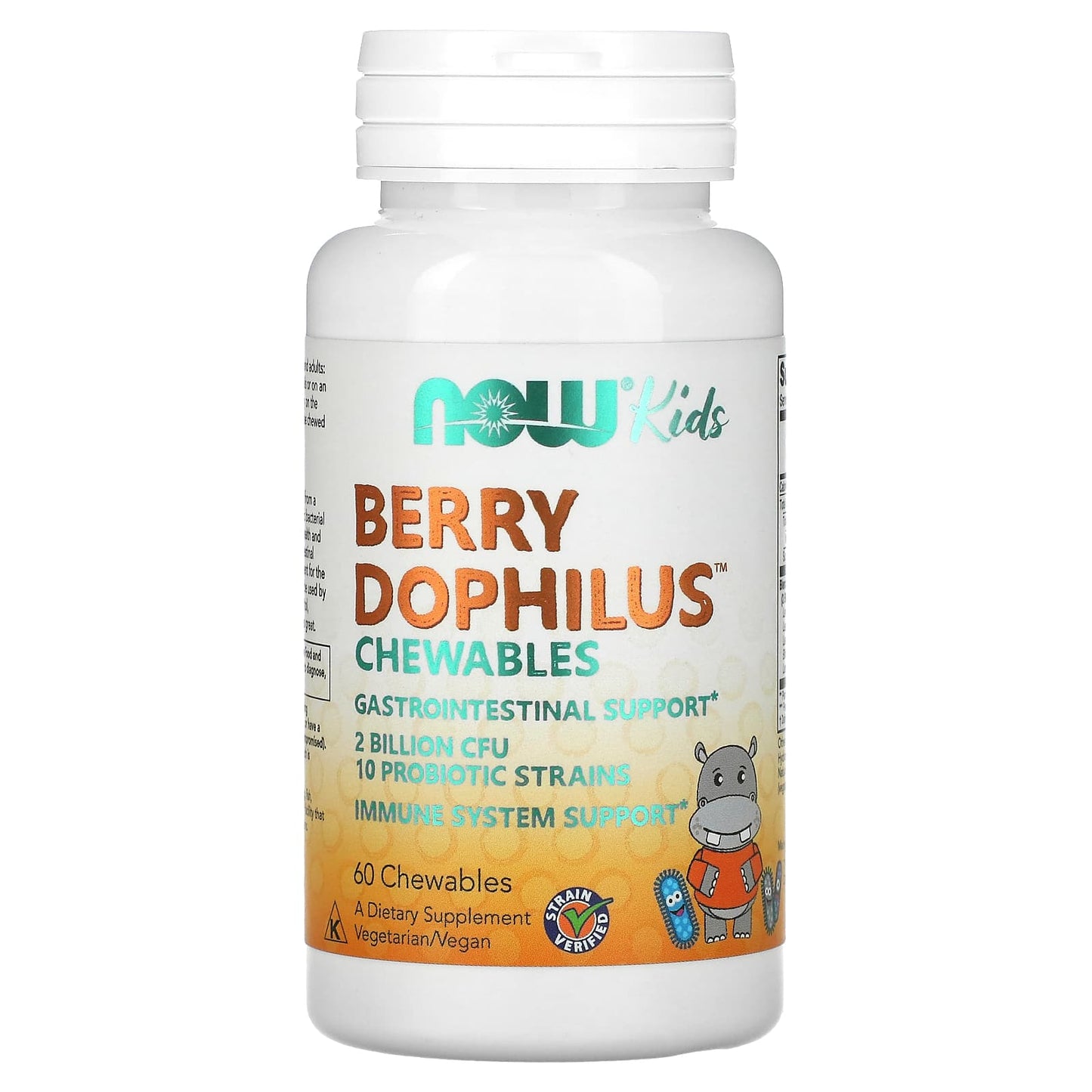 NOW Foods, Berry Dophilus, Kids, 2 Billion, 60 Chewables - Image 1