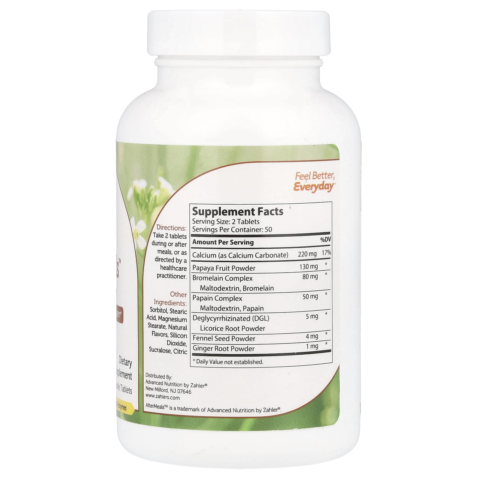 Zahler, AfterMeals™, Fruit-Based Enzymes+, 100 Chewable Tablets - Image 2