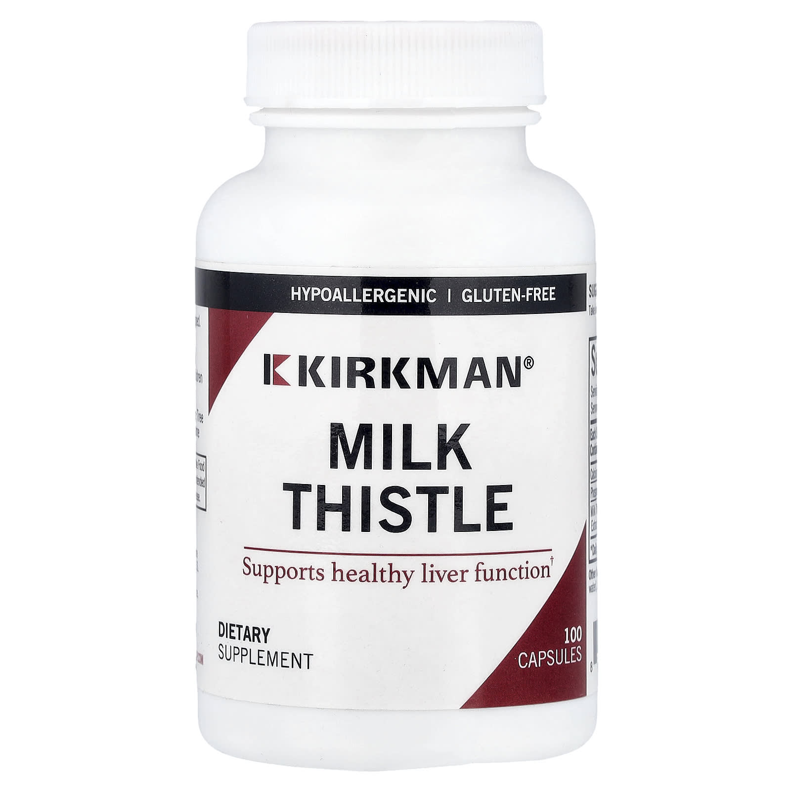 Kirkman Labs, Milk Thistle, 100 Capsules - Image 1