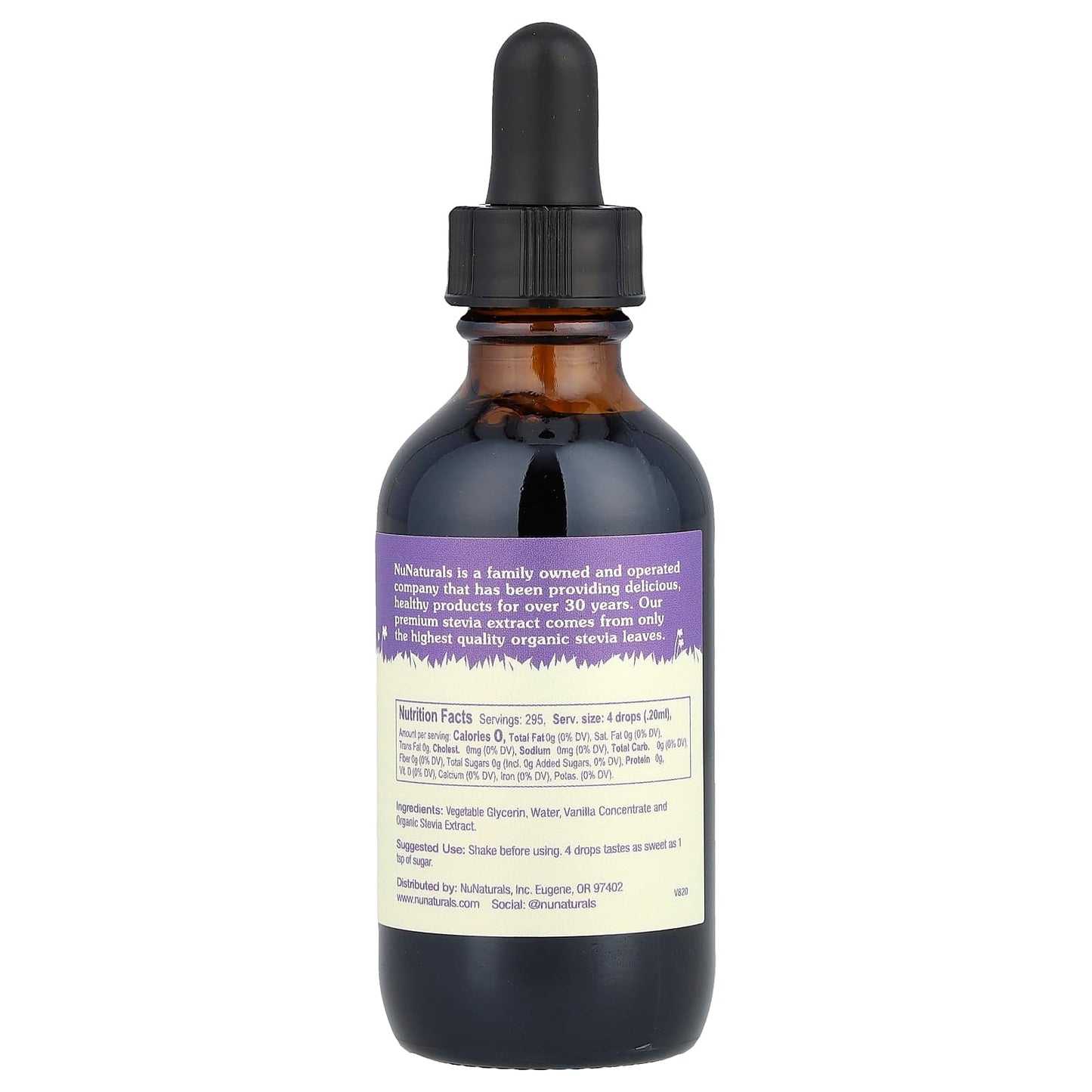 NuNaturals, Stevia, Alcohol Free, Vanilla, 2 fl oz (59 ml) - Image 2