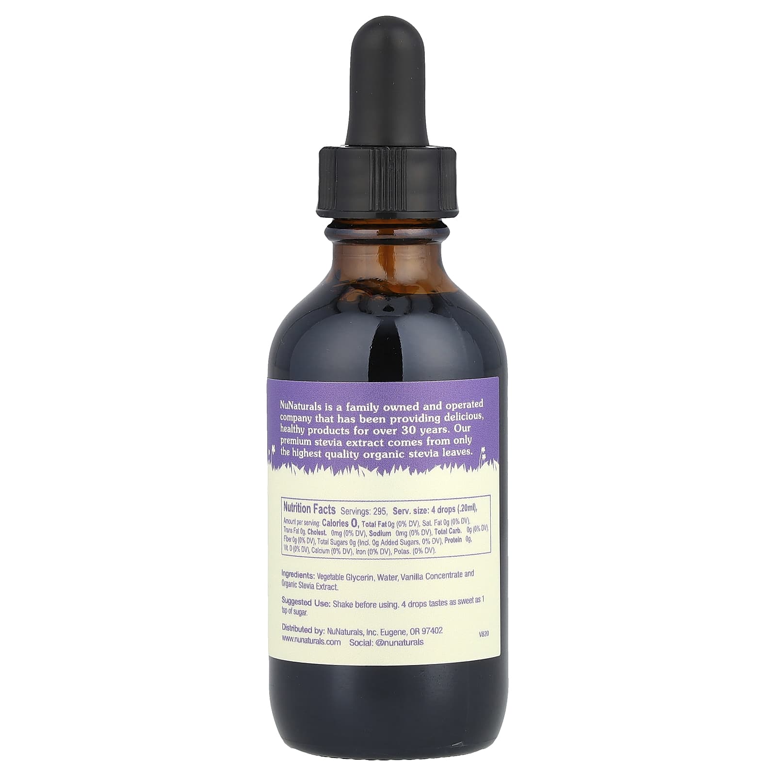 NuNaturals, Stevia, Alcohol Free, Vanilla, 2 fl oz (59 ml) - Image 2