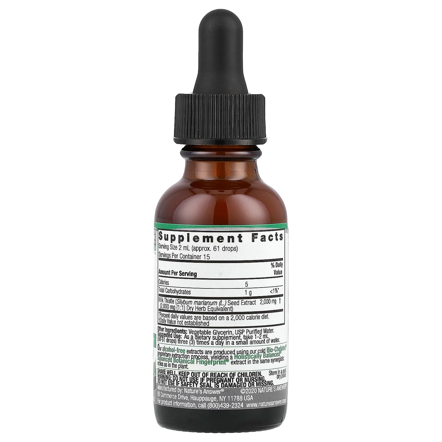 Nature's Answer, Milk Thistle Seed, Fluid Extract, Alcohol-Free, 2,000 mg, 1 fl oz (30 ml) - Image 2