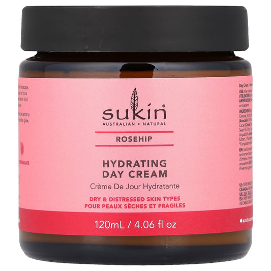 Sukin, Hydrating Day Cream, Rosehip, 4.06 fl oz (120 ml) - Image 1
