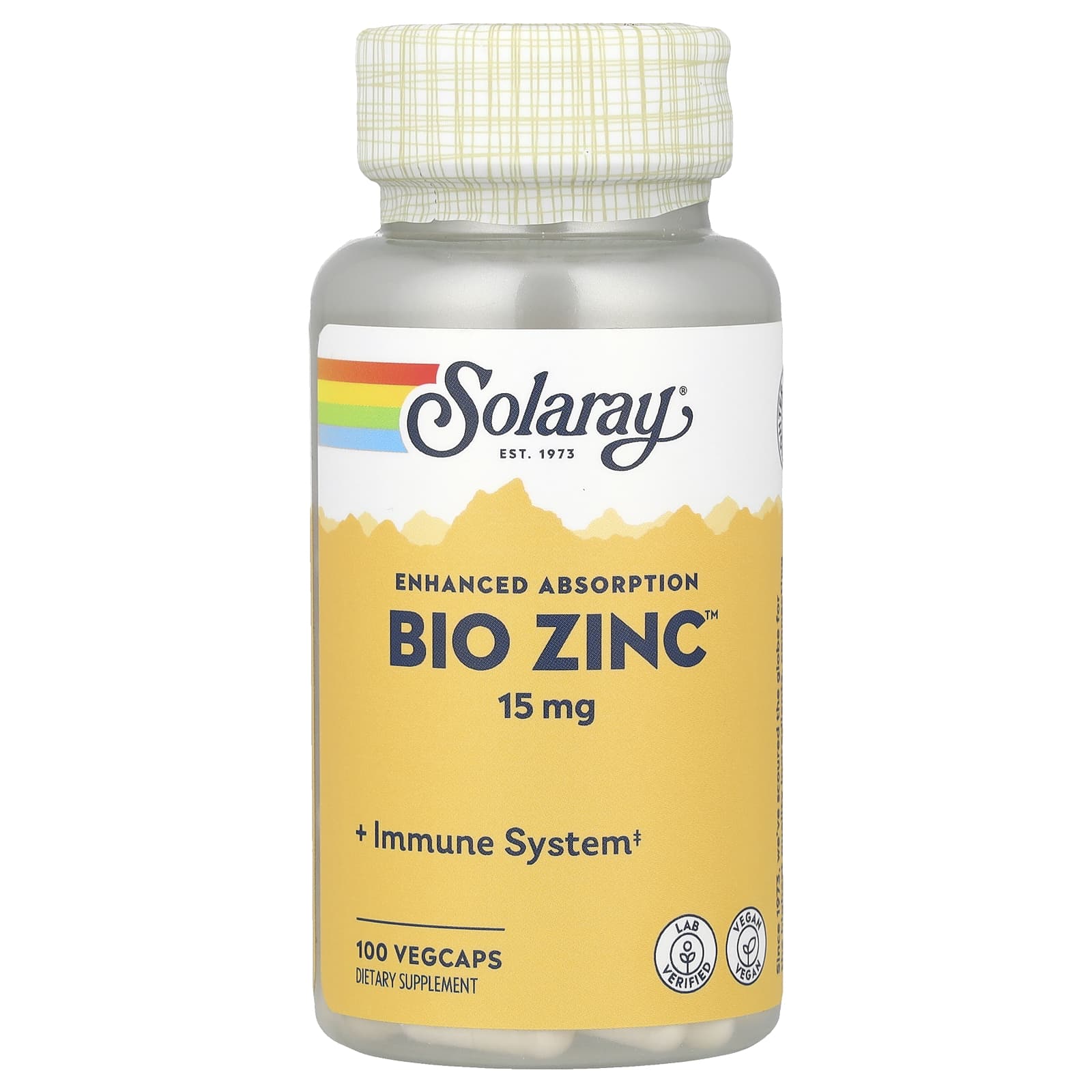 Solaray, Bio Zinc™, 15 mg, 100 VegCaps - Image 1