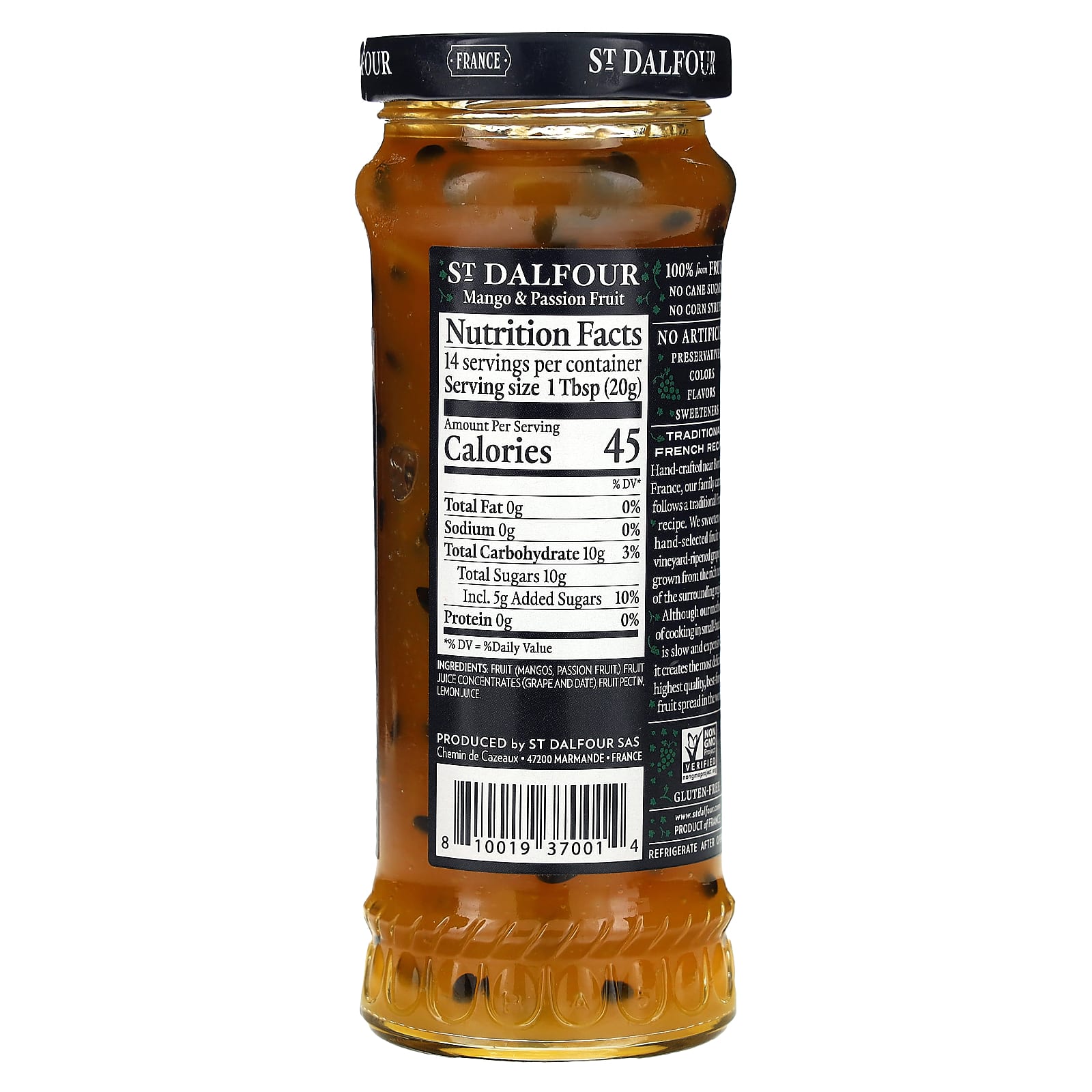 St. Dalfour, Fruit Spread, Mango & Passion Fruit, 10 oz (284 g) - Image 2