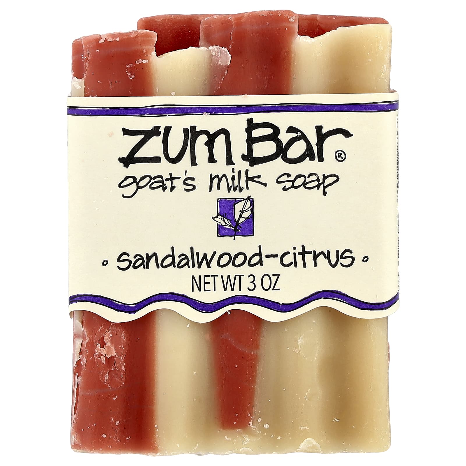 ZUM, Zum Bar®, Goat's Milk Bar Soap, Sandalwood-Citrus, 3 oz - Image 1