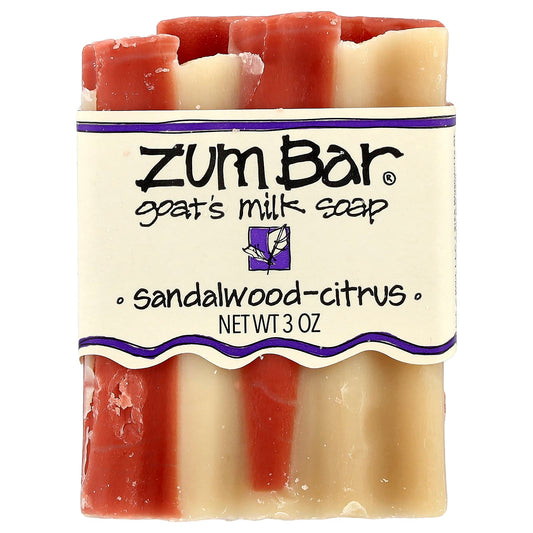 ZUM, Zum Bar®, Goat's Milk Bar Soap, Sandalwood-Citrus, 3 oz - Image 1