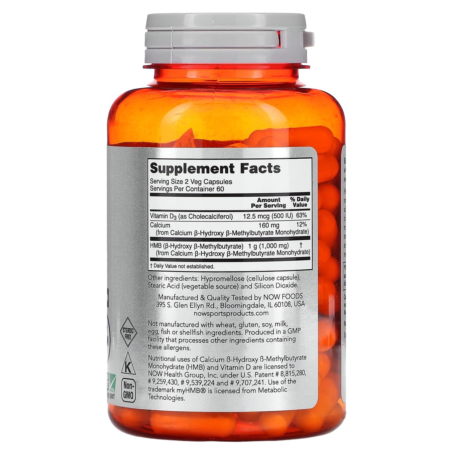 NOW Foods, Sports, HMB, 500 mg, 120 Veg Capsules - Image 2