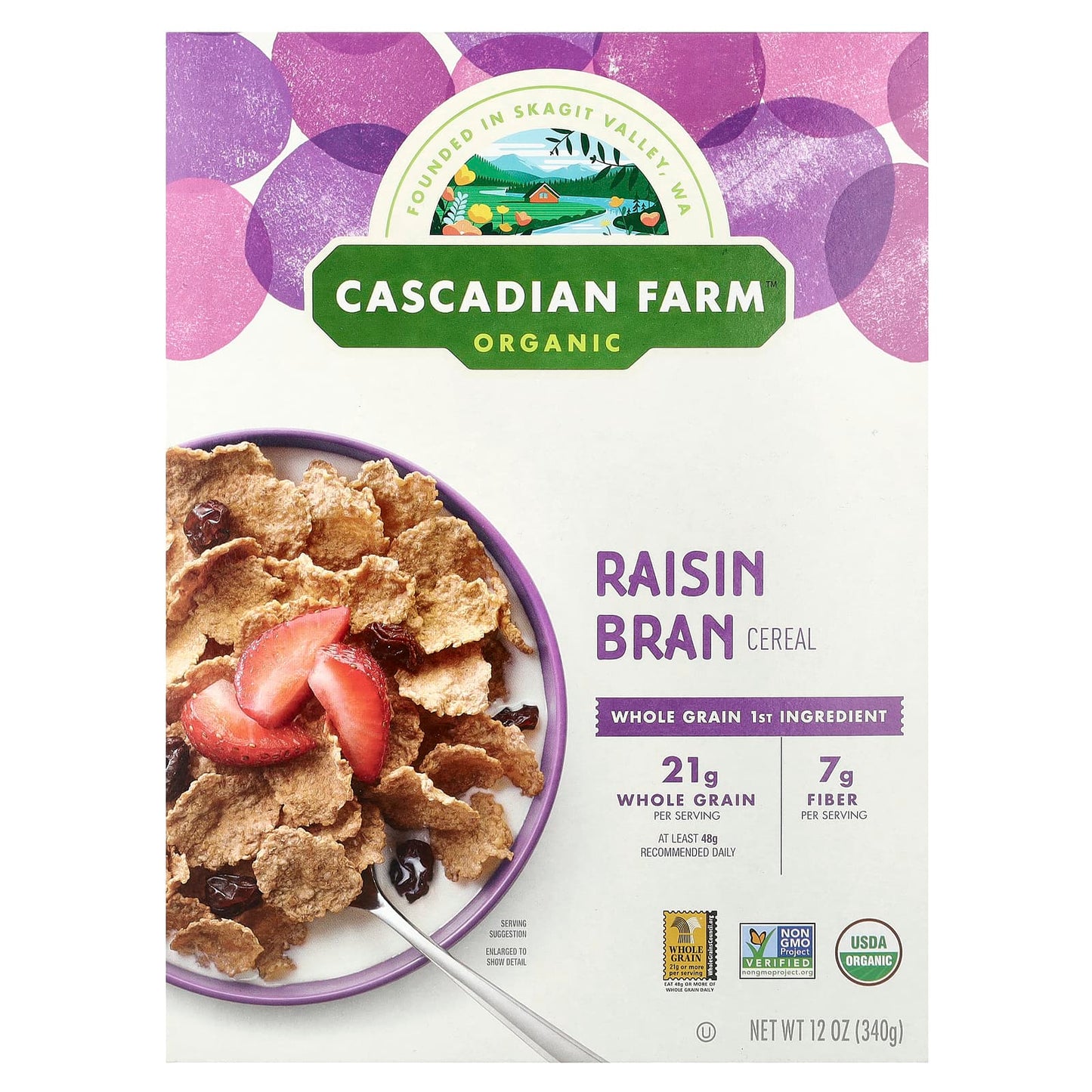 Organic Raisin Bran Cereal by Cascadian Farm - USDA Certified - Image 1