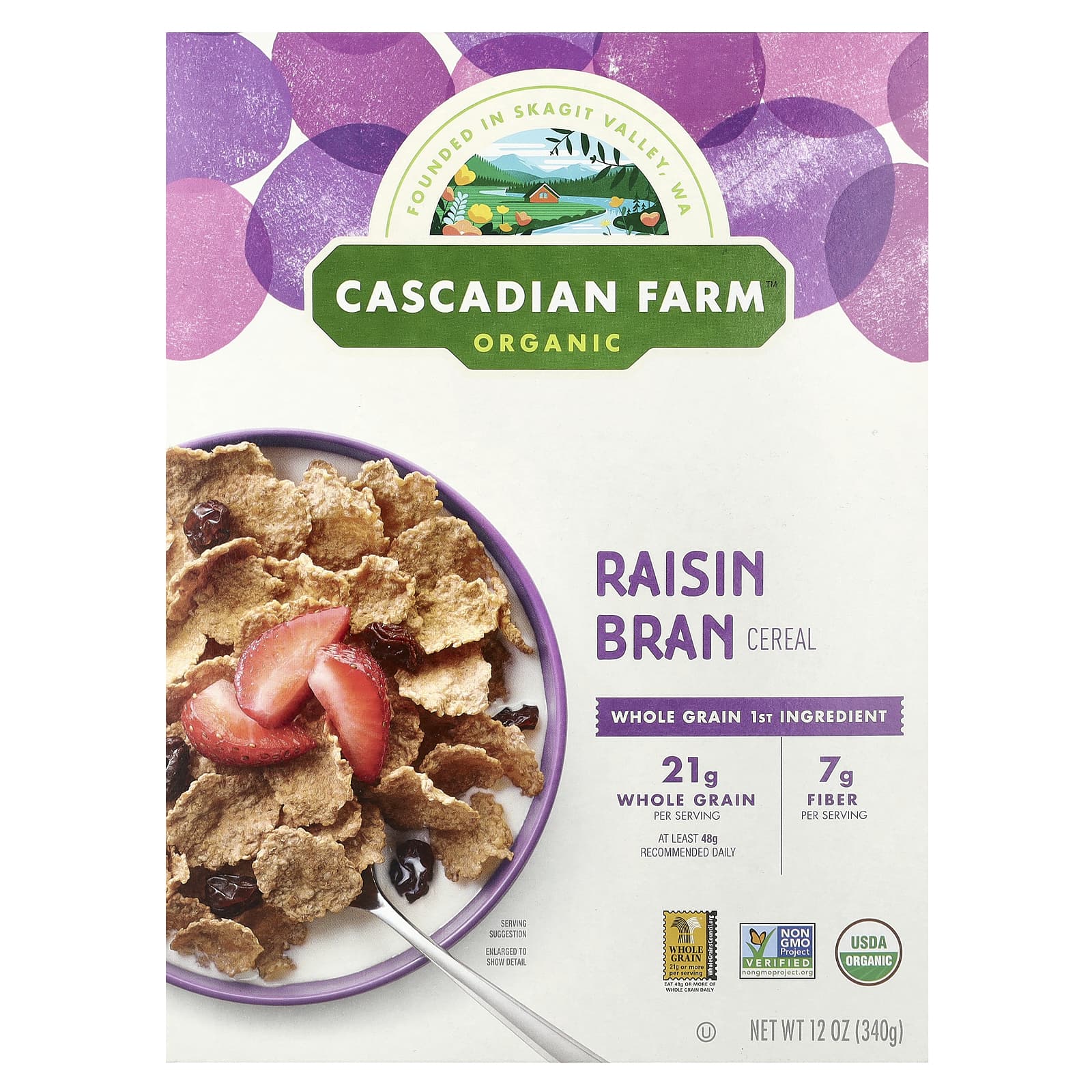 Organic Raisin Bran Cereal by Cascadian Farm - USDA Certified - Image 1