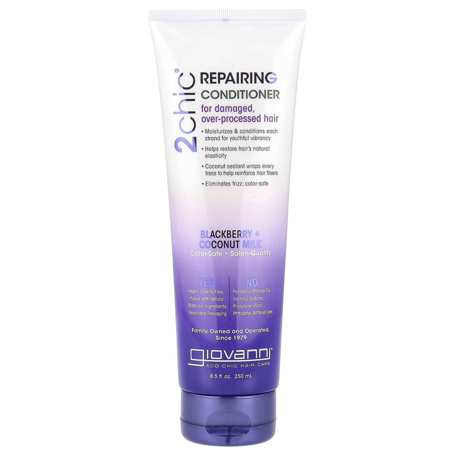 Giovanni 2chic Repairing Conditioner for Damaged Hair, Blackberry & Coconut Oil - Image 1