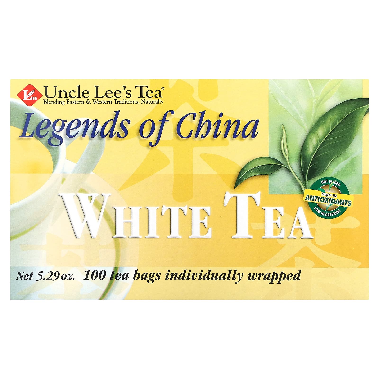 Uncle Lee's Tea, Legends of China, White Tea, 100 Tea Bags, 5.29 oz (150 g) - Image 1