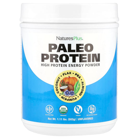 NaturesPlus, Paleo Protein Powder, Unflavored , 1.11 lbs (503 g) - Image 1