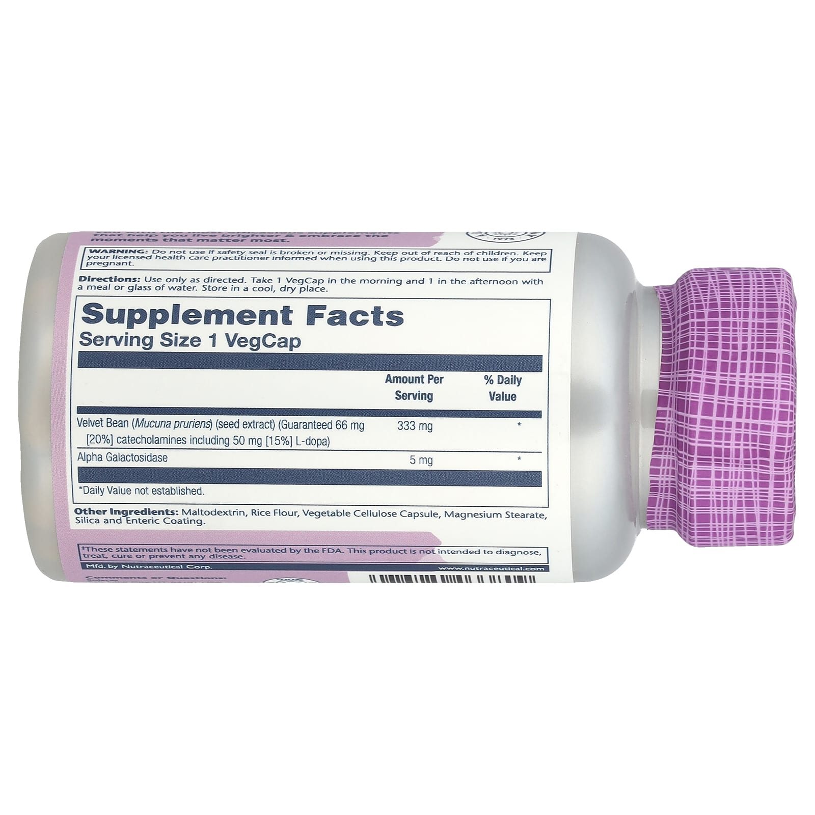 Solaray, Vital Extracts, DopaBean™, 60 VegCaps - Image 2
