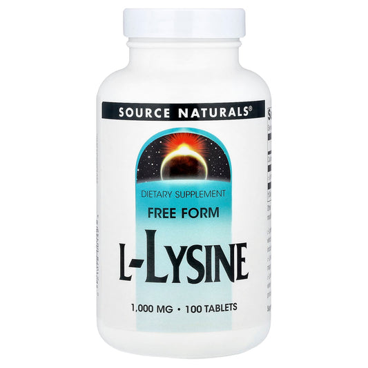 Source Naturals, L-Lysine, 1,000 mg, 100 Tablets - Image 1