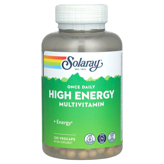 Solaray, Once Daily High Energy, Multivitamin, Iron Free, 120 VegCaps - Image 1