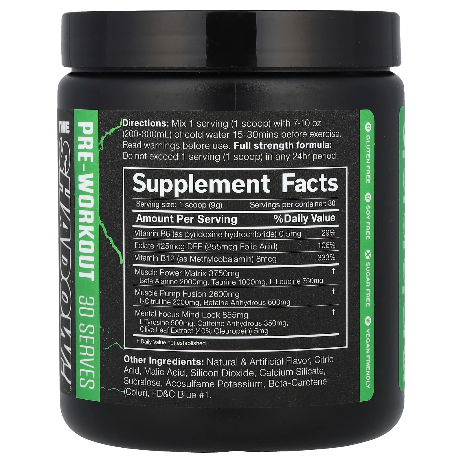 <span>JNX Sports The Shadow Pre-Workout - Green Apple | 9.5oz (270g)</span> - Image 2