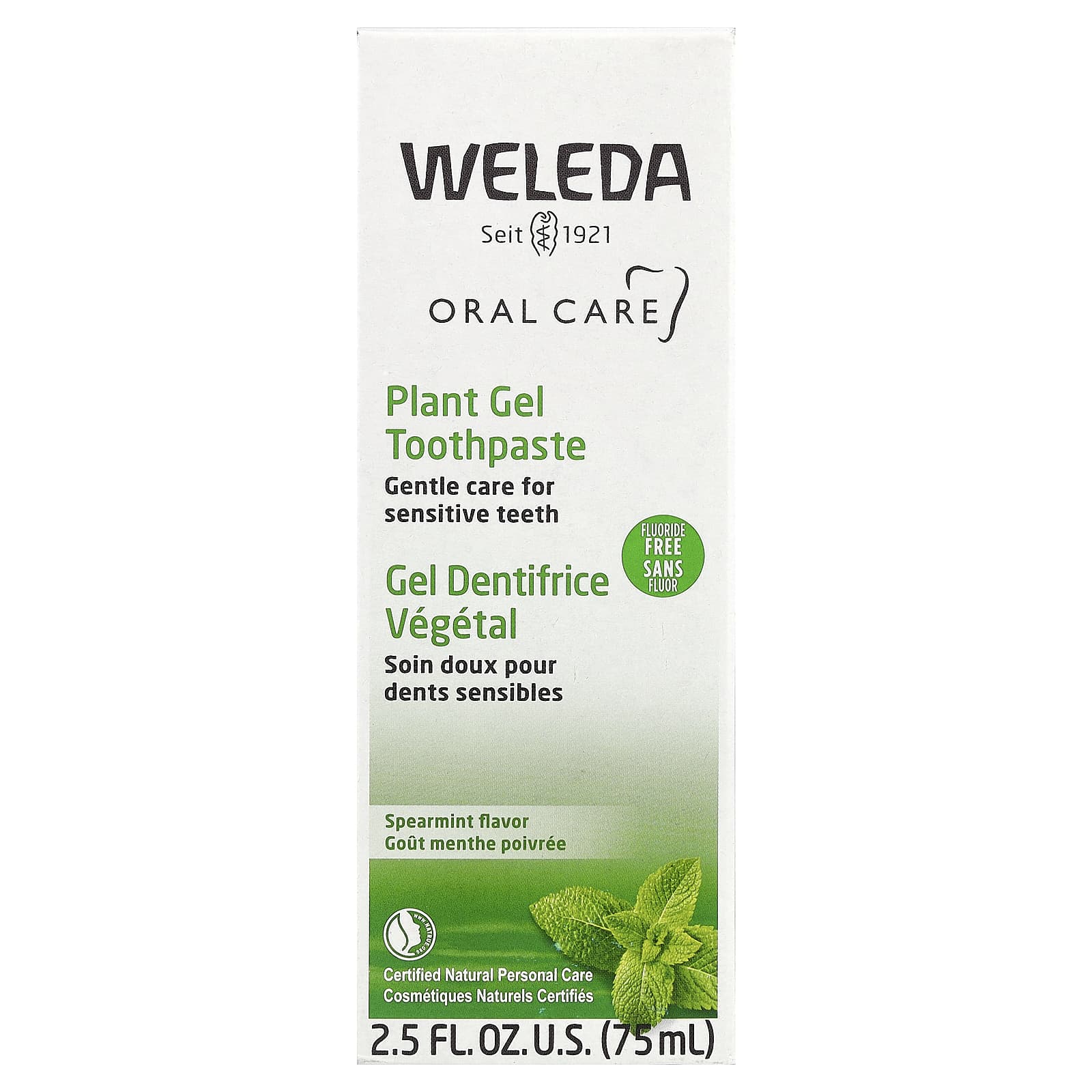 Weleda, Oral Care, Plant Gel Toothpaste, Fluoride Free, Spearmint, 2.5 fl oz (75 ml) - Image 2