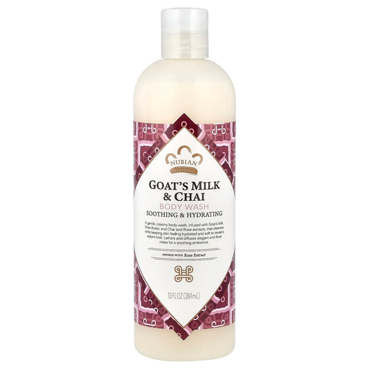 Nubian Heritage, Body Wash, Goat's Milk & Chai, 13 fl oz (384 ml) - Image 1