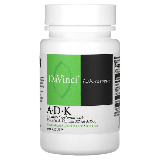 <strong>DaVinci Laboratories A-D-K Supplement - Vegetarian &amp; Gluten Free</strong> - 60 Capsules - Image 1
