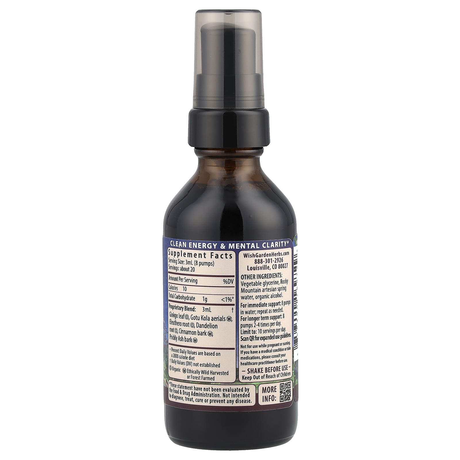 WishGarden Herbs, Genius Juice, Cognitive Aid, 2 fl oz (59 ml) - Image 2