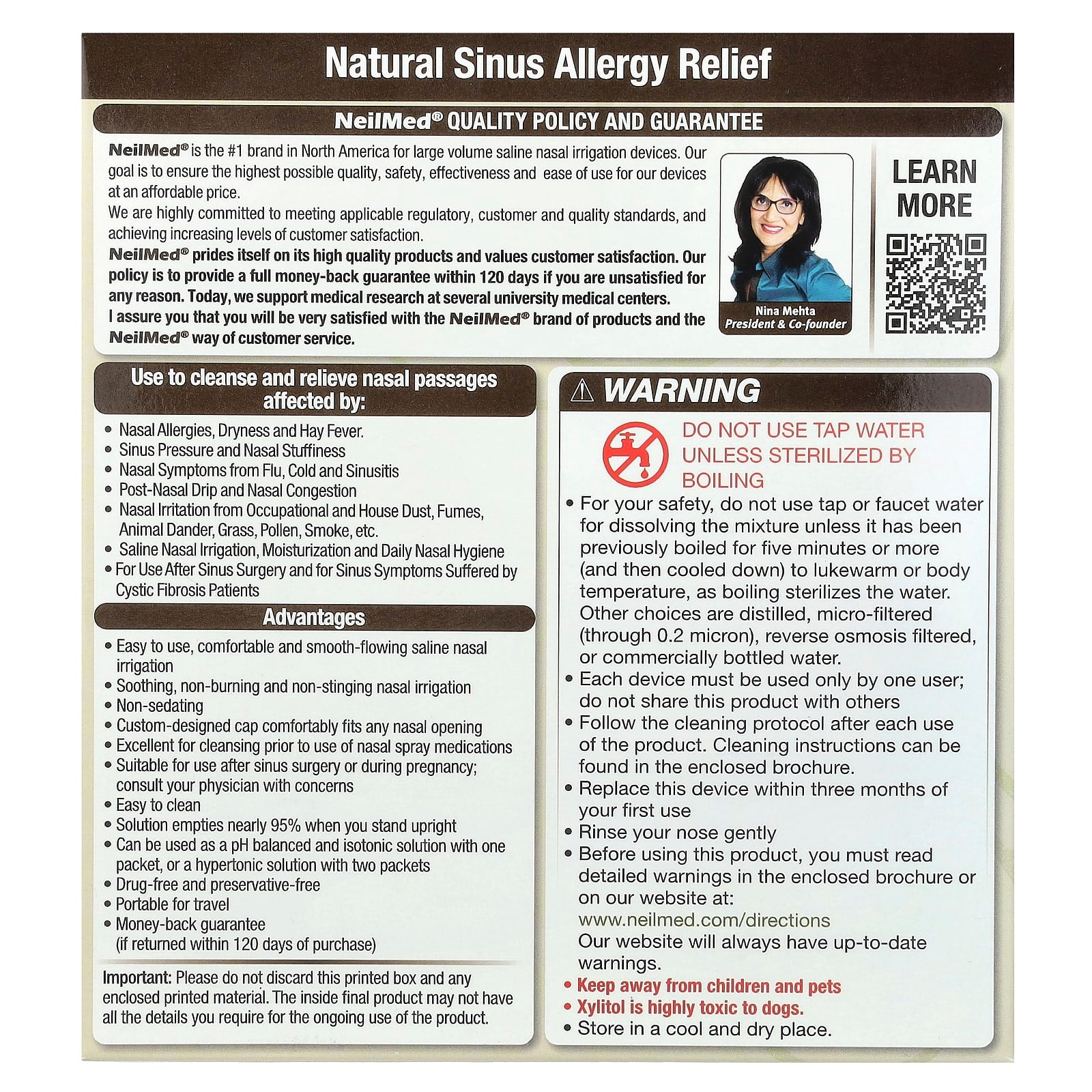 NeilMed, Sinus Rinse®, Xylitol, Sinus Rinse™ Kit, 2 Piece Kit - Image 2