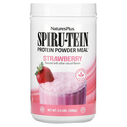NaturesPlus, Spiru-Tein, Protein Powder Meal, Starwberry, 2.4 lbs (1,088 g) - Image 1