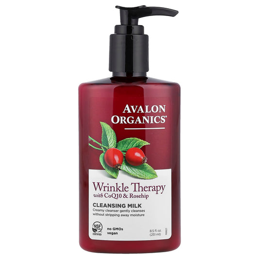 Avalon Organics Wrinkle Therapy Cleansing Milk, Soothing & Hydrating - Image 1