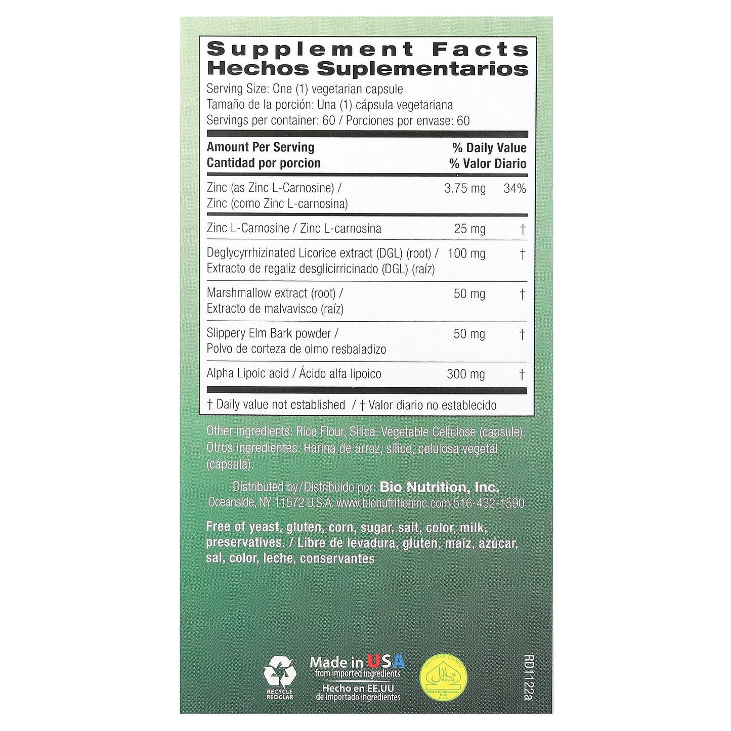 Bio Nutrition Stomach Wellness, 60 Vegetarian Capsules for Digestive Support - Image 2