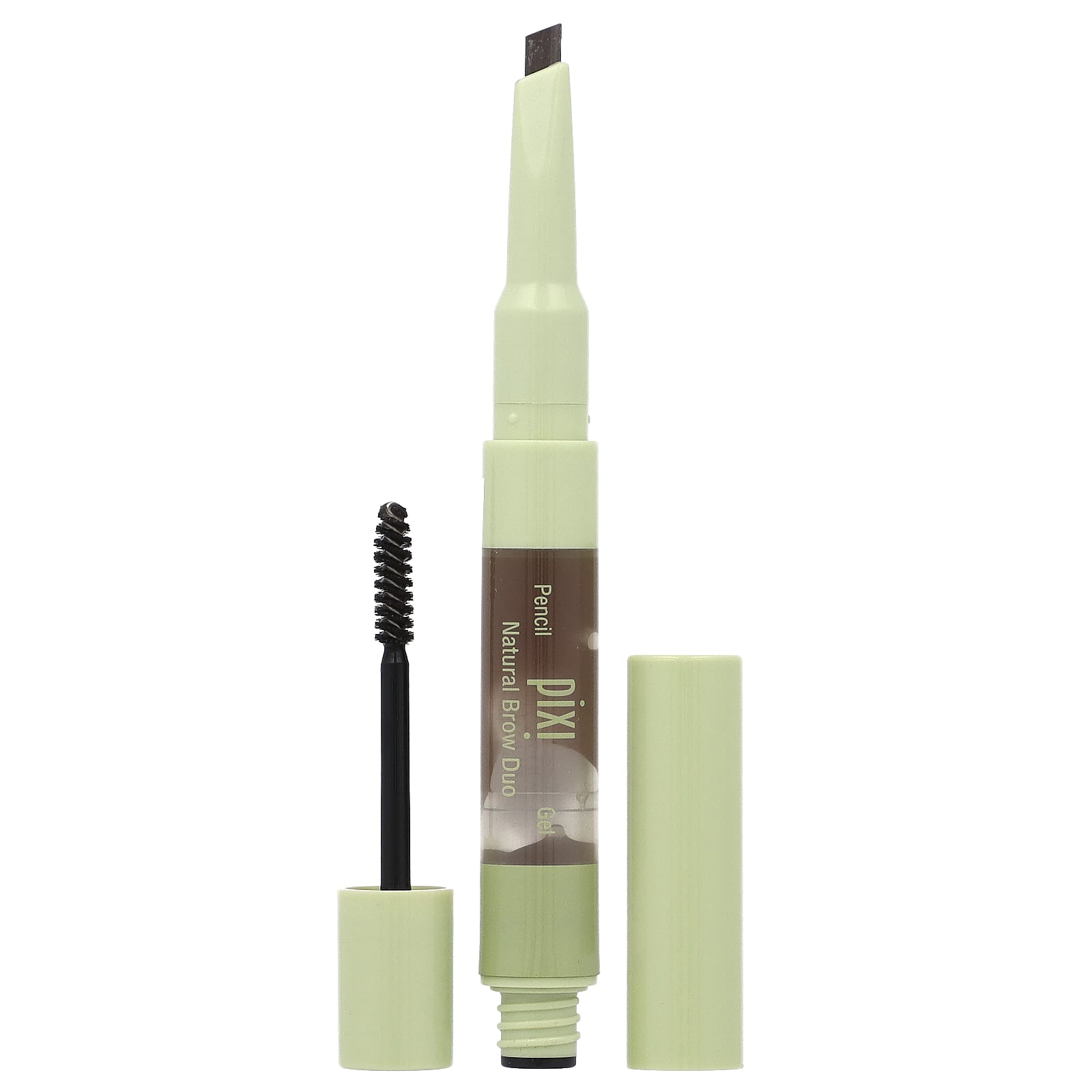 Pixi Beauty, 2-In-1 Natural Brow Duo, Brow Pencil & Gel, 0633  Deep Brunette, 1 Count - Image 1