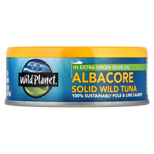 Wild Planet, Albacore Solid Wild Tuna In Extra Virgin Olive Oil,  5 oz (140 g) - Image 1
