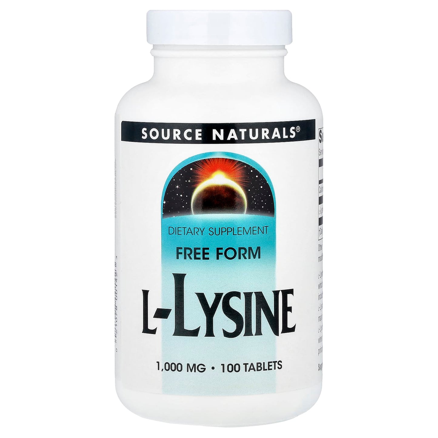 Source Naturals, L-Lysine, 1,000 mg, 100 Tablets - Image 1