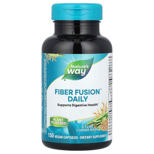 Nature's Way, Fiber Fusion™ Daily, 3.1 g, 150 Vegan Capsules (0.62 g Per Capsule) - Image 1