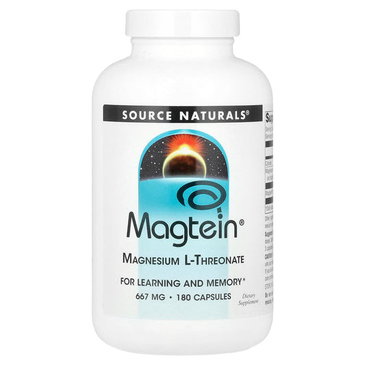 Source Naturals, Magtein®, Magnesium L-Threonate, 180 Capsules - Image 1
