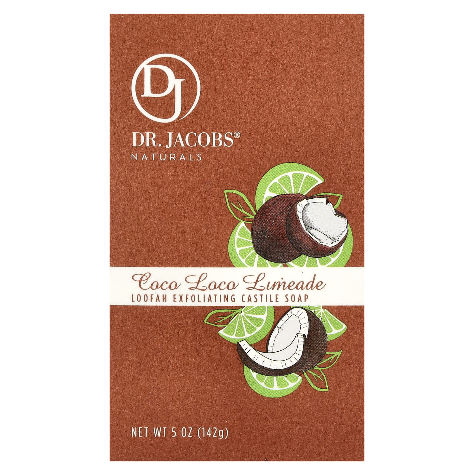 Nourishing Loofah Exfoliating Castile Soap with Coconut Oil & Lime - Image 1