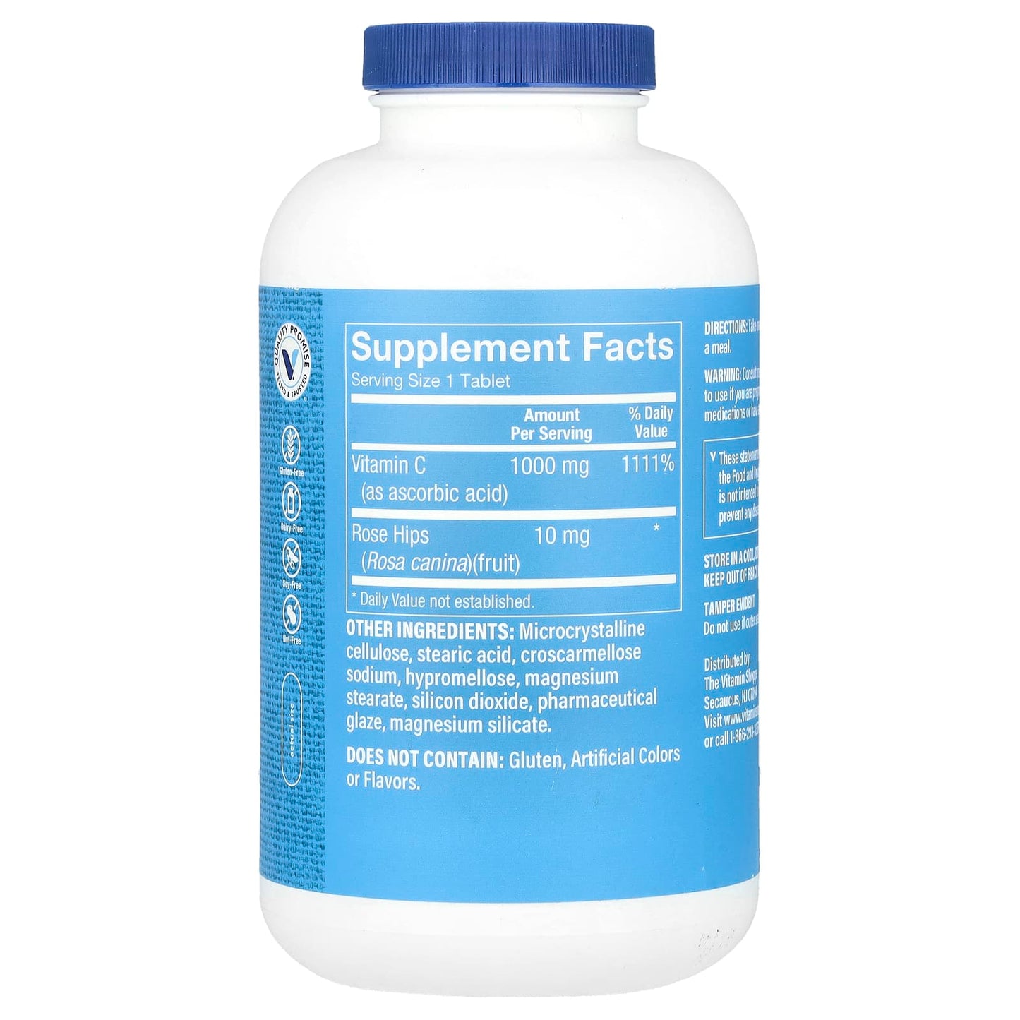 The Vitamin Shoppe, Vitamin C With Rose Hips, 600 Tablets - Image 2