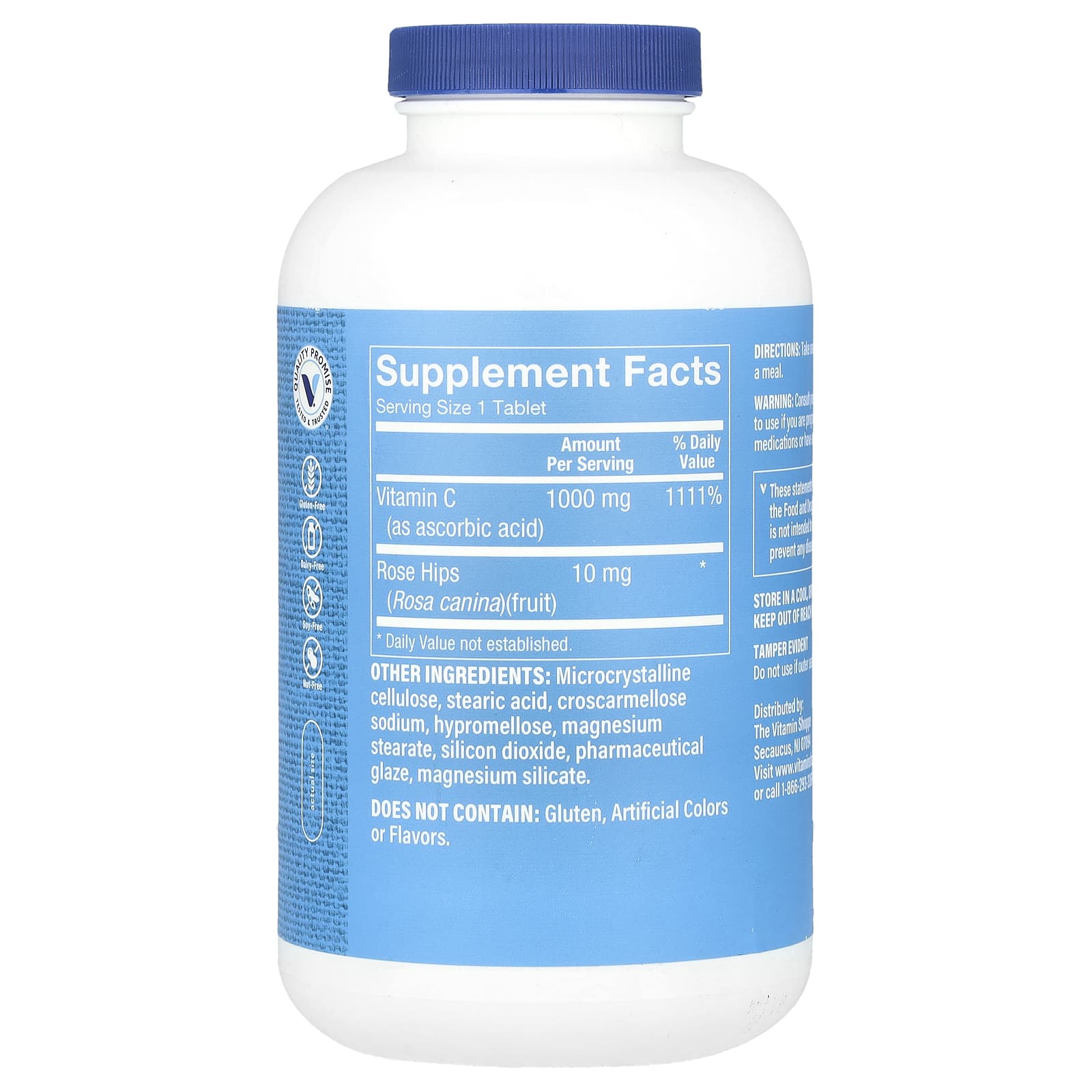 The Vitamin Shoppe, Vitamin C With Rose Hips, 600 Tablets - Image 2
