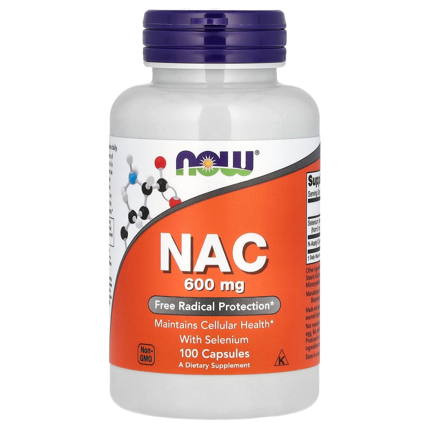 NOW Foods, NAC with Selenium, 100 Capsules - Image 1