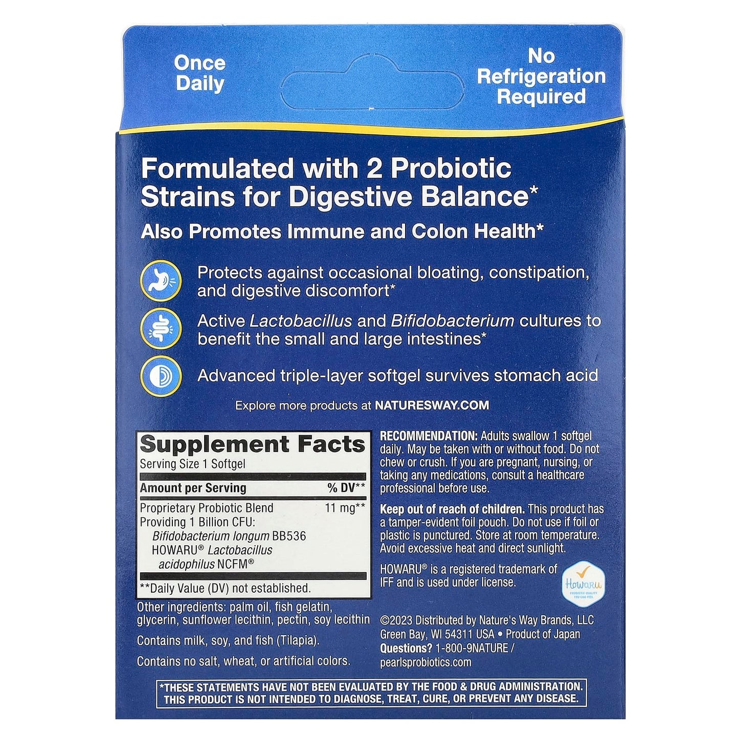 Nature's Way, Acidophilus Probiotic Pearls, 1 Billion CFU, 30 Softgels - Image 2