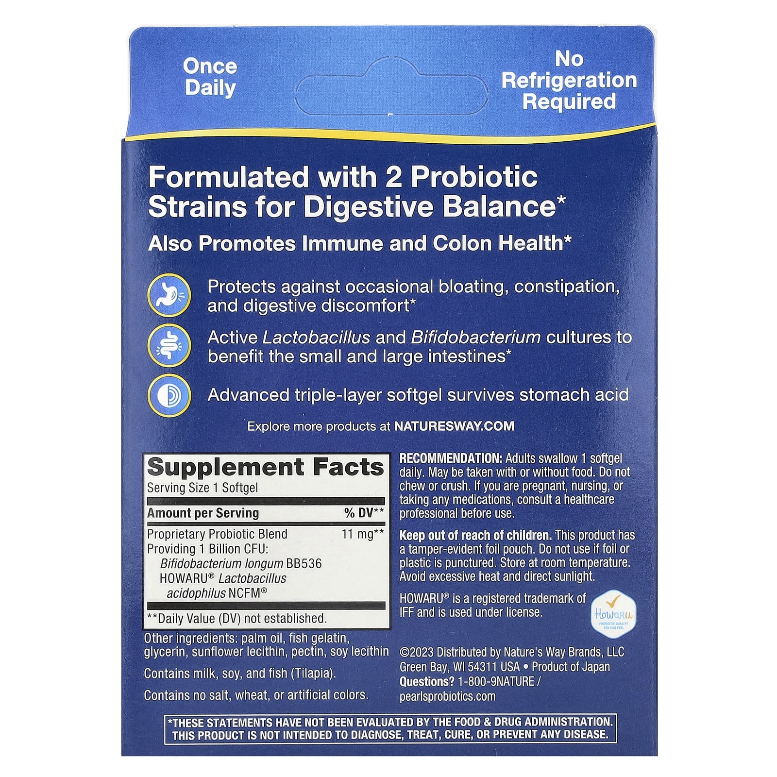 Nature's Way, Acidophilus Probiotic Pearls, 1 Billion CFU, 30 Softgels - Image 2