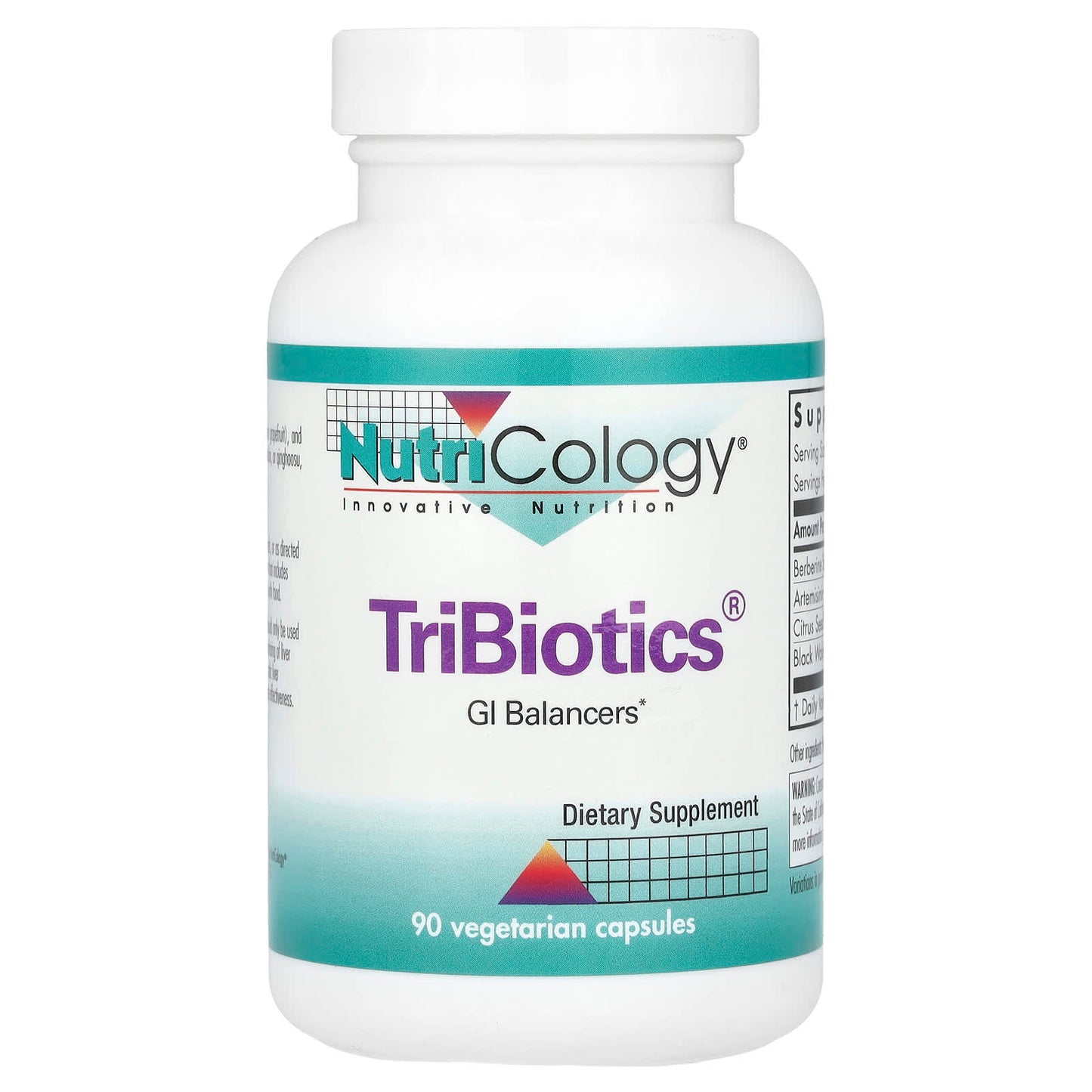 Nutricology, TriBiotics®, GI Balancers, 90 Vegetarian Capsules - Image 1