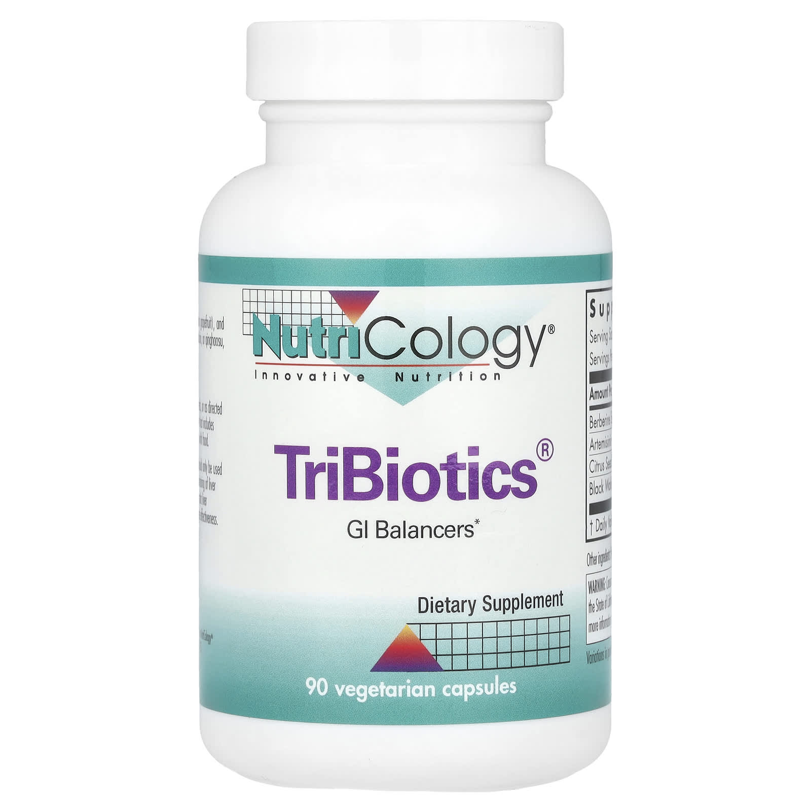 Nutricology, TriBiotics®, GI Balancers, 90 Vegetarian Capsules - Image 1