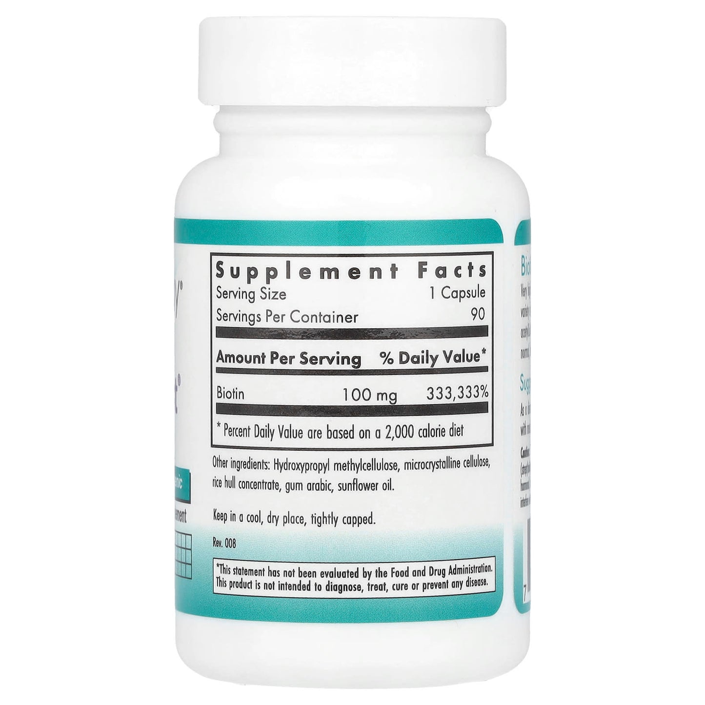 Nutricology, Biotin Blast®, 100 mg , 90 Vegetarian Capsules - Image 2