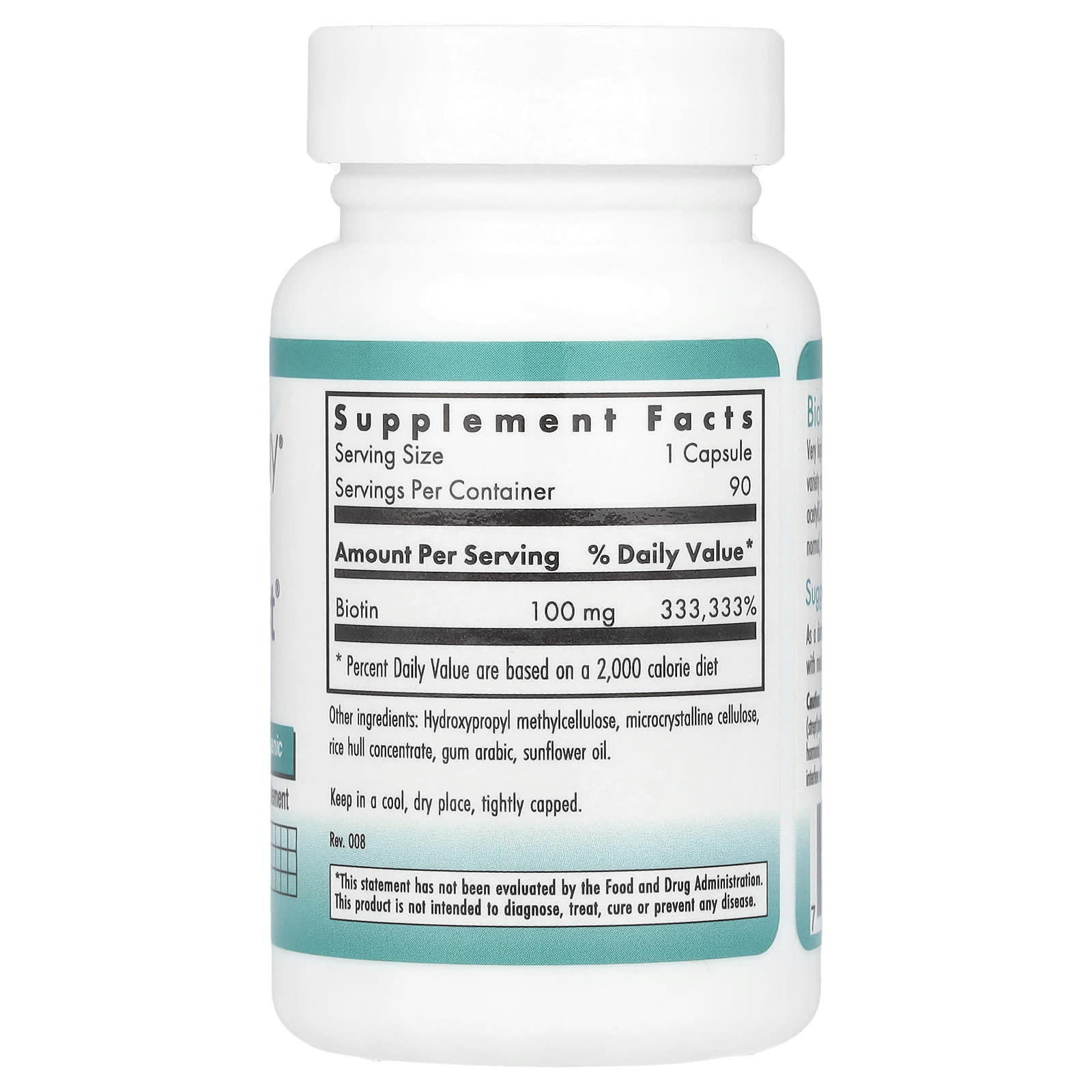 Nutricology, Biotin Blast®, 100 mg , 90 Vegetarian Capsules - Image 2